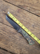 Tactical Tanto Mini Bowie Knife - Handmade in CPM3V with Burl Micarta Handle, Cerakote finish
