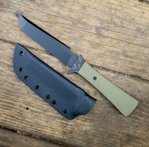 Tactical Tanto Hidden Tang Knife - Handmade in CPM Magnacut with G10 Handle, Cerakote finish