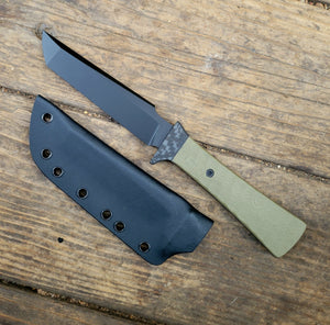 Tactical Tanto Hidden Tang Knife - Handmade in CPM Magnacut with G10 Handle, Cerakote finish