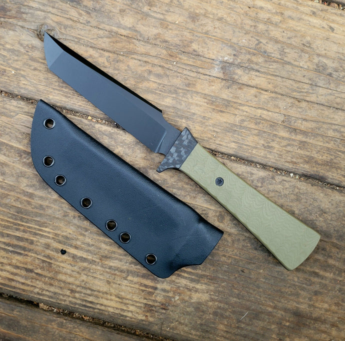 Tactical Tanto Hidden Tang Knife - Handmade in CPM Magnacut with G10 Handle, Cerakote finish