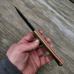 Handmade Tactical Coffin Handle Seax Knife in 80CRV2 with G10 Scales - No Lead Time - Available to Ship