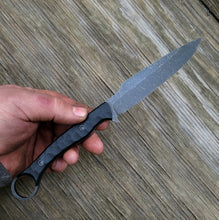 Handmade Tactical Drop Point Ring Handle Knife in 80CRV2 with G10 Scales - No Lead Time - Available to Ship