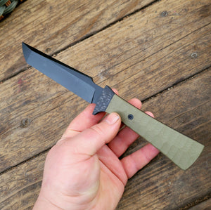Tactical Tanto Hidden Tang Knife - Handmade in CPM Magnacut with G10 Handle, Cerakote finish
