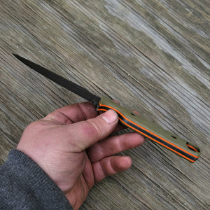 Handmade Tactical Drop Point Knife in 80CRV2 with G10 Scales - No Lead Time - Available to Ship