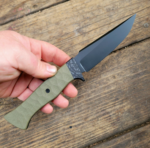 Tactical Drop Point Mini Bowie Knife - Handmade in CPM3V with G10 Handle, Cerakote finish