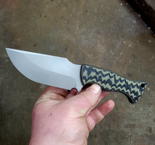 Tactical EDC Knife "Huntress" - Handmade in CPM Magnacut with G10 Handle, Blasted Finish