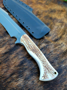 AVAILABLE - Handmade Kukri Inspired Chopper in CPM Magnacut with Elk Antler Handle