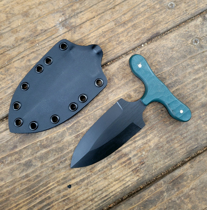 Tactical EDC Pocket Dagger - Handmade in 52100 with G10 Scales, Cerakote finish