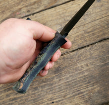 Tactical Tanto Mini Bowie Knife - Handmade in CPM3V with Burl Micarta Handle, Cerakote finish