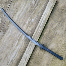 Handforged Tactical Katana in CPM3V or 5160 Handmade Sword with Mild Steel Habaki and Tsuba - Black Kydex Scabbard - 8 to 10 Week Lead Time