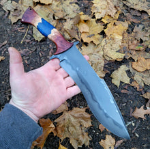 Large Camp Knife - Bowie - Chopper - Handmade in 1095 with Malle Burl and Resin Handle