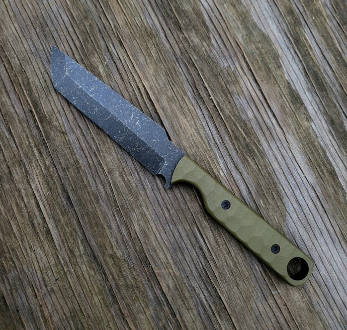 Handmade Tactical Tanto Knife in 80CRV2 with G10 Scales - No Lead Time - Available to Ship