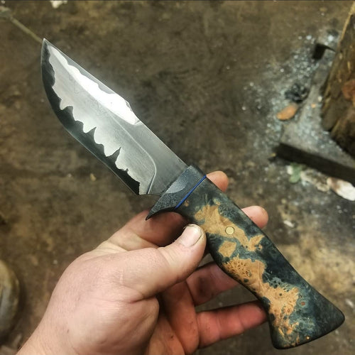 San Mai Hidden Tang Small Bowie Knife